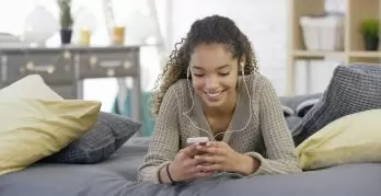 Teen Listening to Music